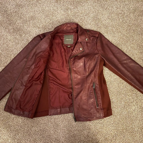 Maroon Leather Jacket - Picture 2 of 3